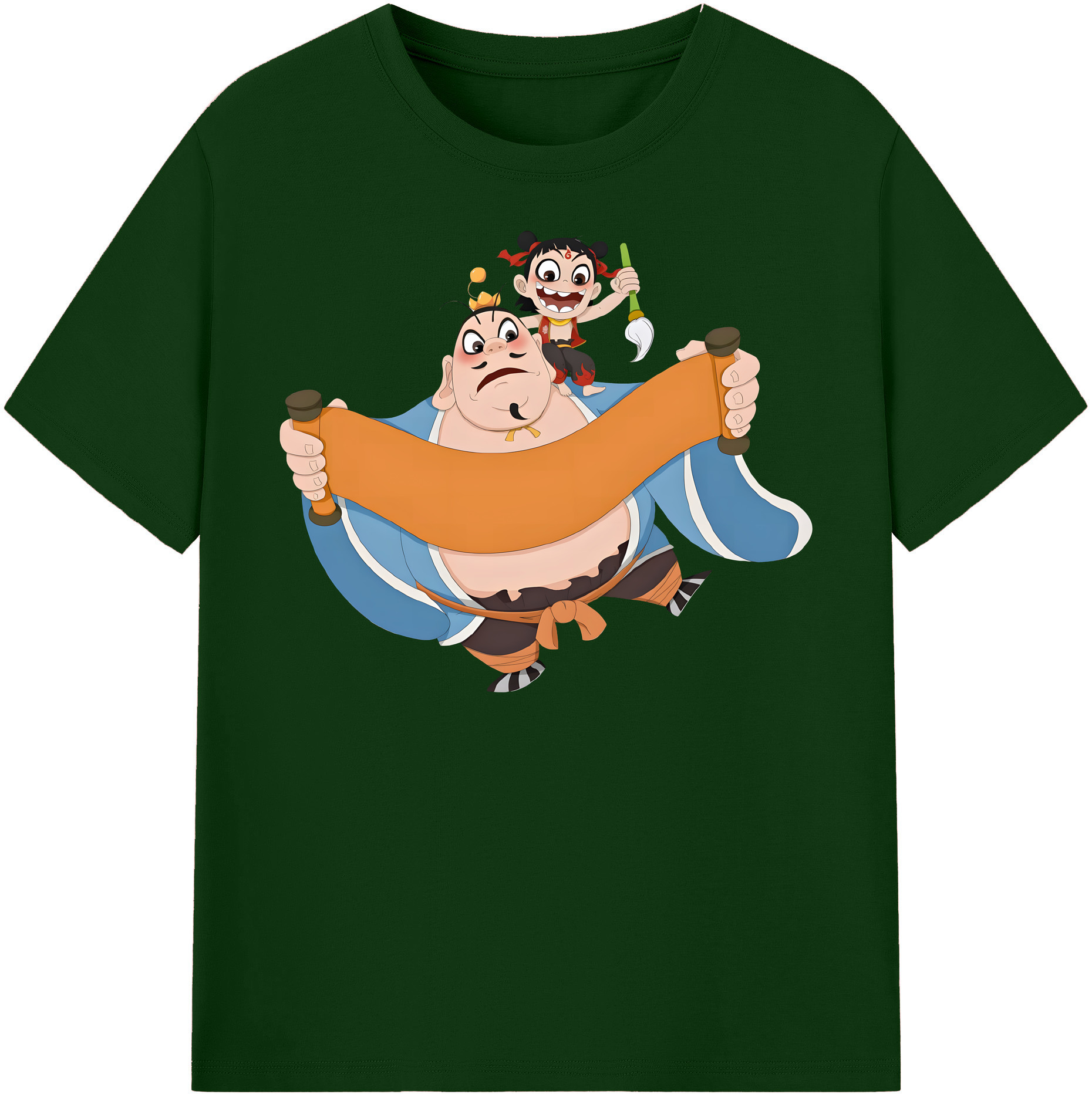 （画像用） Ne Zha 2 ナタ 魔童の大暴れ 綿100％半袖Tシャツ（フロントプリント）